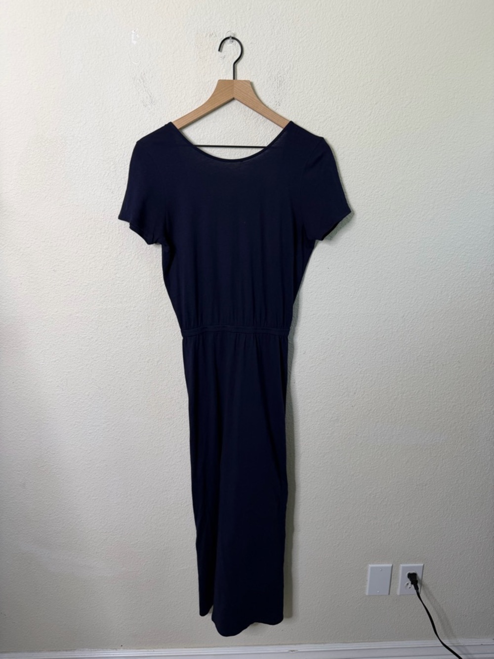 Sezane Lucille Dress Maritime Navy Blue Lace Deep V Back Midi Womens Size S - Picture 4 of 7